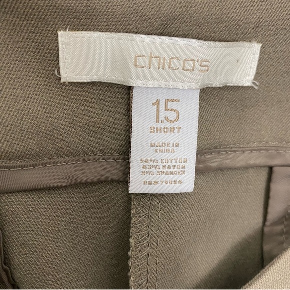 Chico's Womens Dress Pants Size 1.5 (10) Short The Ultimate Fit Side Zip Taupe - Picture 5 of 7